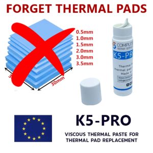 K5-PRO 10g twist up tube – DIY thermal putty for pad replacement; non conductive, trusted since 2013